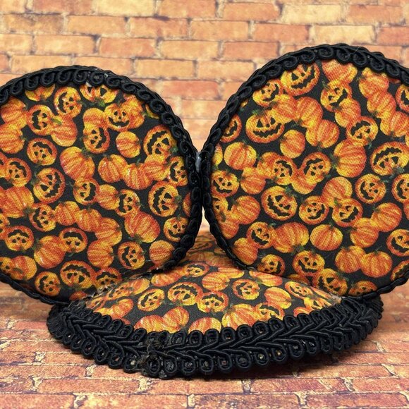 Halloween Pumpkin HANDMADE Mouse Ear Hat/ Fascinator Hat - Picture 3 of 6